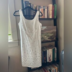 J. Crew Factory White and Blue Mini Dress